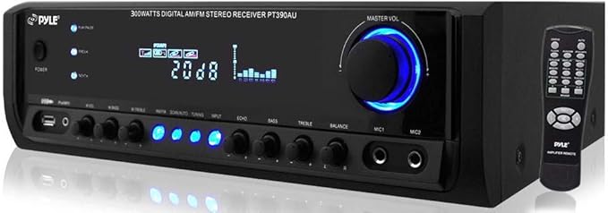 Pyle 300W 4-Channel Home Audio Power Amplifier by PyleUSA