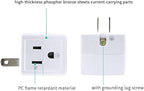 SYCON Adapter Outlet Extender, 2-Prong to 3-Prong Mini Wall Plug - Image 2