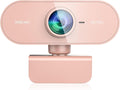 Webcam for pc with Microphone, Full Hd 1080P Pink Streaming Web Cam with Mic by QMKKX