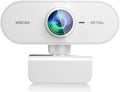 Webcam for pc with Microphone, Full HD 1080P White Streaming Web Cam for Mac by QMKKX