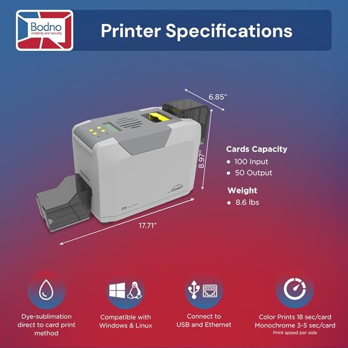 Bodno Seaory S26 Single Sided ID Card Printer & Complete Supplies Package ID - Image 5