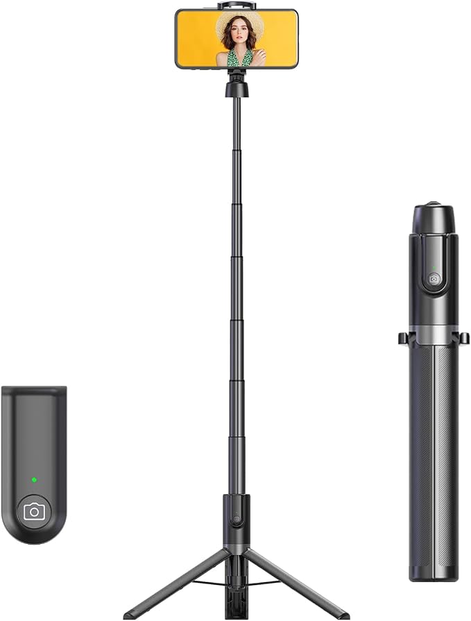 Selfie Stick Tripod for iPhone, Cell Phone Stand for Recording by SEAJIC