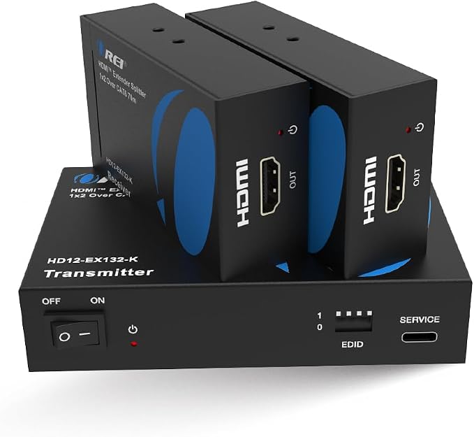OREI 1X2 HDMI Extender Splitter Over Single CAT6/7 Cable Uncompressed 1080P by OREI