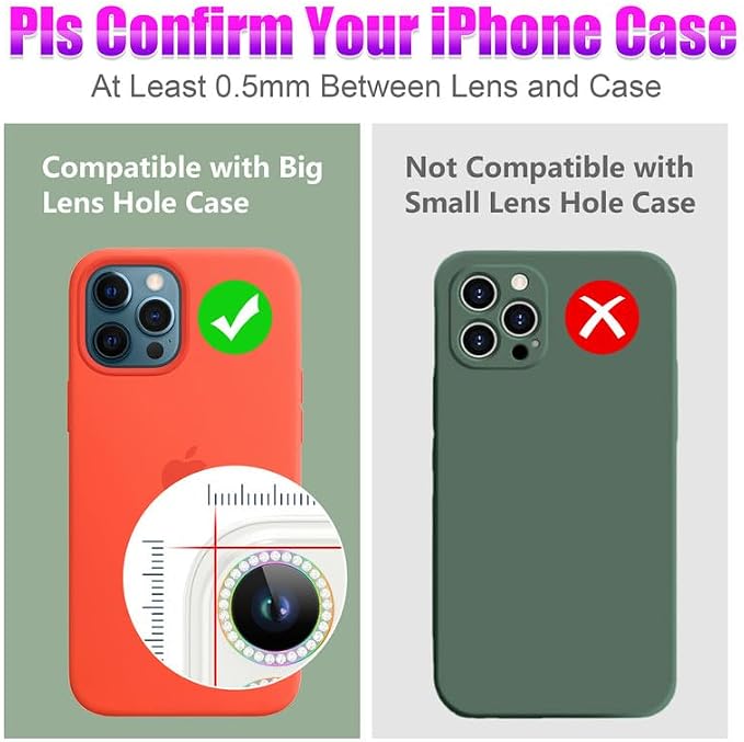 AGVEE 3+3 6 Pack for iPhone 12 Pro Max 6.7" Camera Lens Cover Protector - Image 3
