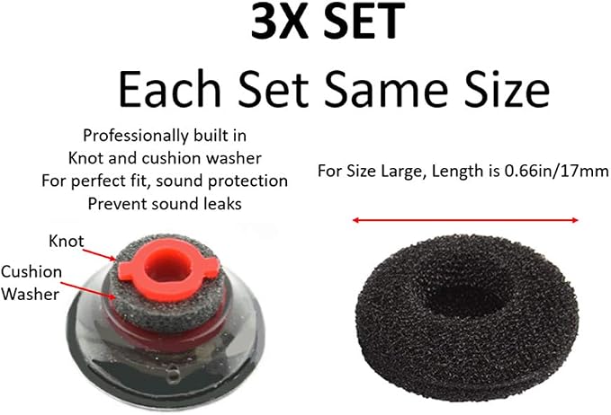 3X Ultra Comfort Eartips Ear Buds Replacement Earphone Ear Tips Kits Earpads - Image 7