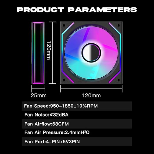 Jungle Leopard Interstellar V2 120mm PC Reverse Blade Case Fan Infinity Mirror - Image 7