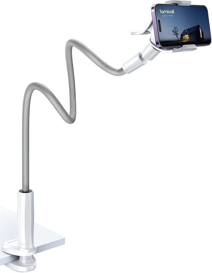 Lamicall Phone Holder Bed Gooseneck Mount, Cell Phone Clamp Clip by Lamicall