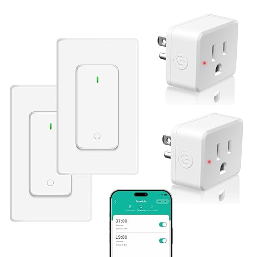 NineLeaf Slim WiFi Smart Plug w Switch, Remote App Control, Compatible by NineLeaf