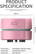 ODISTAR Desktop Vacuum Cleaner, Mini Table dust Sweeper Energy Saving, High - Image 2