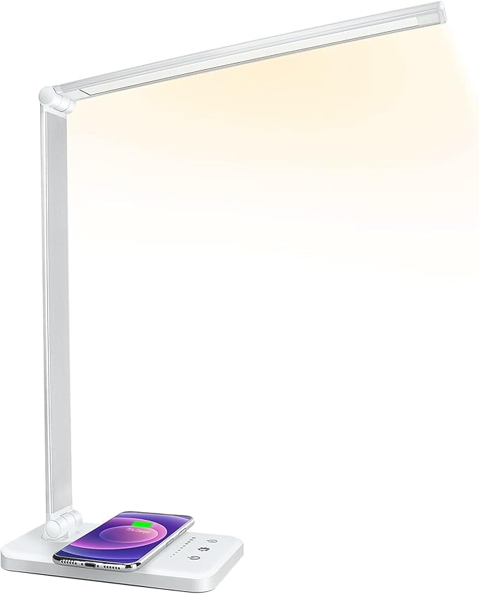 LED Desk Lamp with Wireless Charger, USB Charging Port, Desk Light with 10 - Image 9