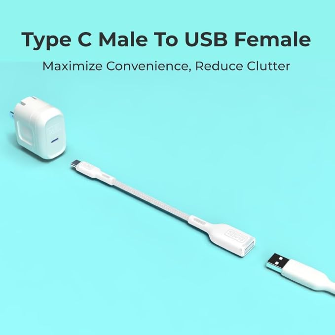 BLACK+DECKER USB C to USB A Adapter, USB C Male to USB Female Adapter Nylon - Image 3