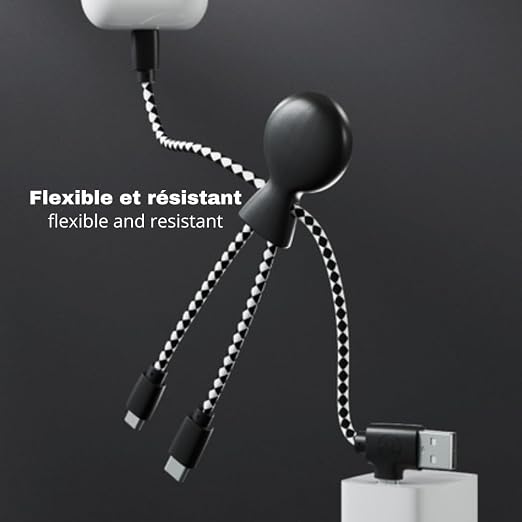 Mr Bio 4 in 1 Multi USB Cable Octopus Design Black - Image 6