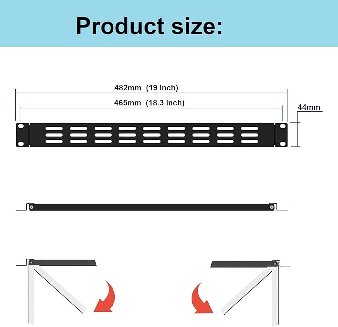 1U Hinged Vented Rack Mount Blank Panel Spacer - Image 2