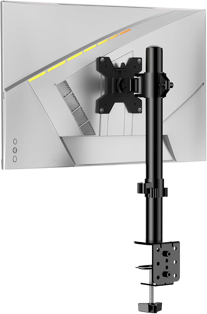 H&C Single Monitor Stand for 13-27" Monitors up to 17.6lbs, Adjustable Heights by HChookclasp