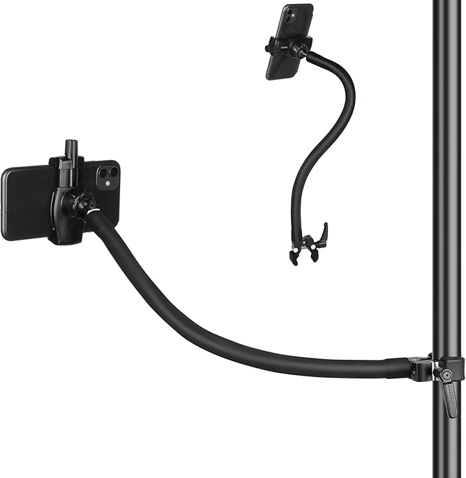 Gooseneck Phone Holder for Mic Stand/Music Stand/Stroller/Treadmill/Spin by Mippko