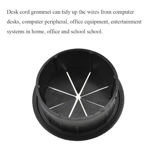 HAHIYO 2Pcs 2Inch/50mm Black ABS Plastic Eight-petaled Desk Grommet Wire - Image 5