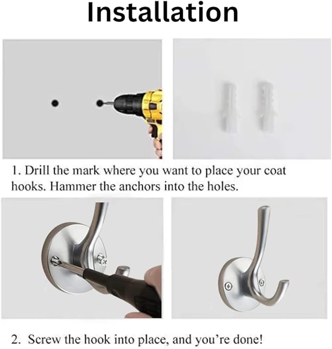 4 Pack Brushed Nickel Coat Hooks - Image 7