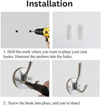 4 Pack Brushed Nickel Coat Hooks - Image 7
