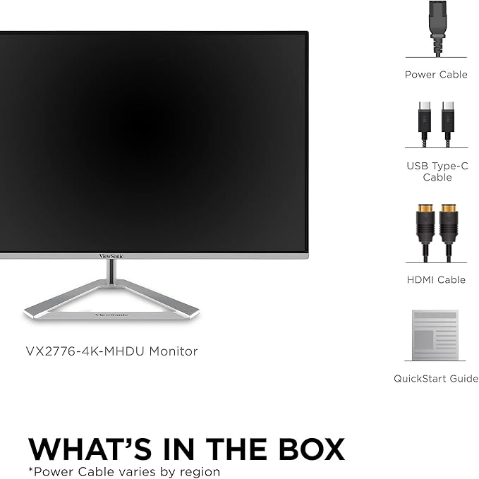 ViewSonic VX2776-4K-MHDU 27 Inch 4K UHD IPS Monitor, 65W USB C, HDR10 Content - Image 8