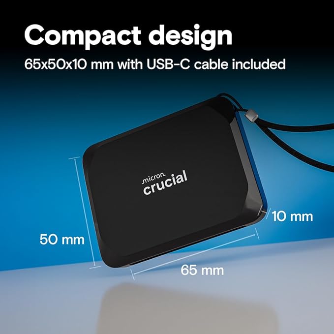 Crucial X9 1TB Portable SSD, USB 3.2 USB-C, External Solid State Drive - Image 6