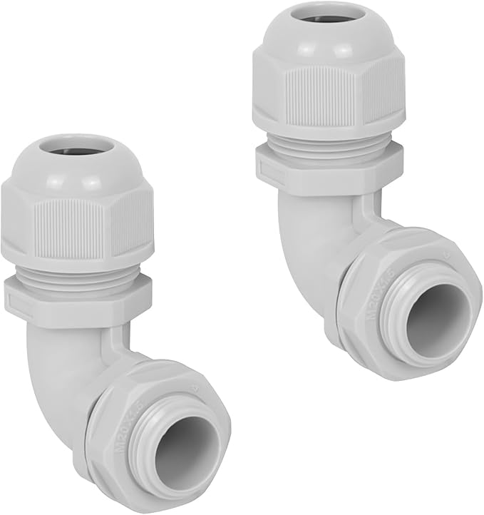 LeMotech M20 Cable Gland, 90 Degree Adjustable 9-14mm Strain Relief, Cord by LeMotech