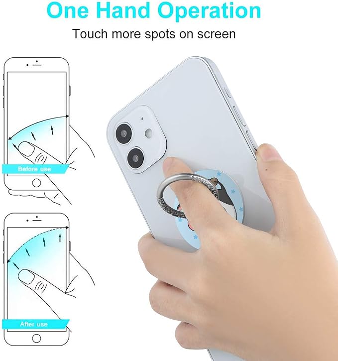 Bonoma Phone Ring Stand, 3 Pack Cute Cow 360 Degree Rotation Finger Grip Stand - Image 5