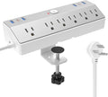 Clamp Power Strip Tall, 40W Fast Charging Station, Desk Mount Desk Shelf by JXGUCATpowerstrip