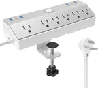 Clamp Power Strip Tall, 40W Fast Charging Station, Desk Mount Desk Shelf by JXGUCATpowerstrip