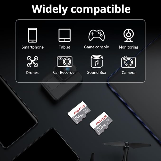 2 Pack TF Card 64GB with Adapter, High Speed Memory Card, UHS-I C10 A1 Memory - Image 3