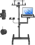 2 Shelves Mobile Projector Stand, Rolling Laptop Stand Adjustable Height to 47 by GSOW-FacilitateYourLife