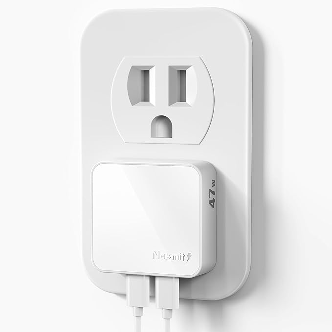 Nekmit Flat USB C Wall Charger, 47W Dual Ports USB C Charger Block, PPS Fast by Nekmit