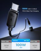 JOYROOM 120W Super Fast Car Charger USB C, 3-Port PD100W+PD35W Car Charger - Image 5