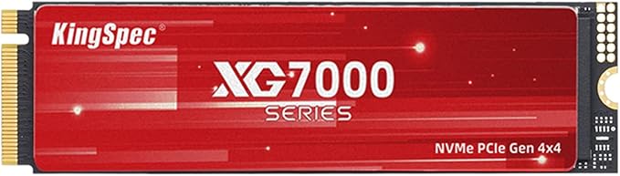 KingSpec XG7000 4TB NVMe SSD PCIe 4.0-7400MB/s Read Speed, 3D TLC NAND M.2 2280 by KingSpec
