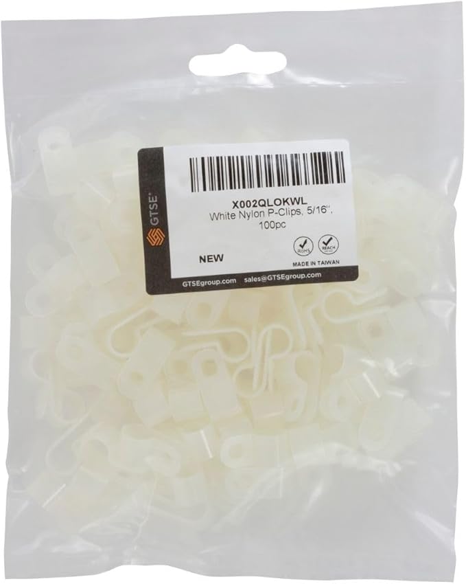 GTSE White Nylon Plastic Cable Clamps, 5/16" Screw Mounts - Image 5