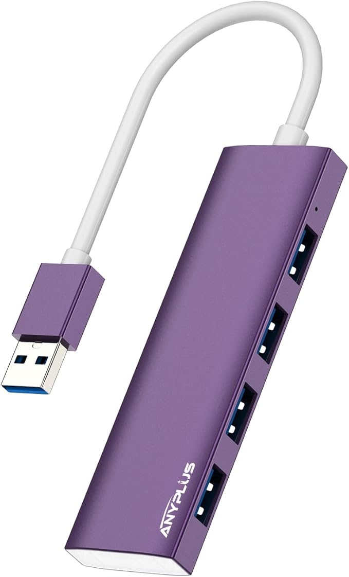 USB Hub, USB 3.0 Hub Aluminum Alloy Ultra Slim USB Splitter, Portable 4 Port by ANYPLUS