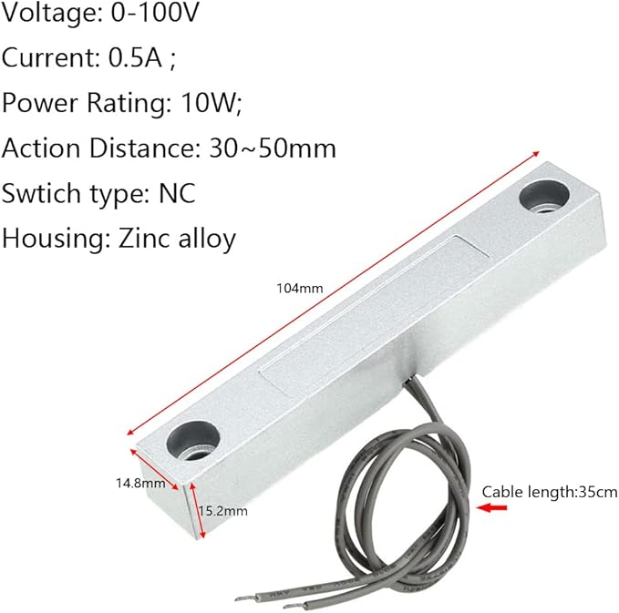 Home Security Wired Rolling Door Contact Magnetic Reed Switch MC-58 Alarm - Image 3