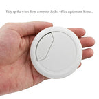 HAHIYO 2Pcs 2.4Inch/60mm White ABS Plastic Sector-Shaped Desk Grommet Wire - Image 7
