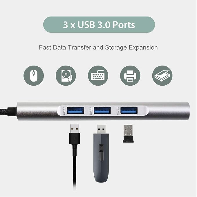 9-in-1 USB C Hub Multiple Adapter, 3 USB 3.0 Ports up to 5Gbps Transfer - Image 5