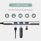 9-in-1 USB C Hub Multiple Adapter, 3 USB 3.0 Ports up to 5Gbps Transfer - Image 5