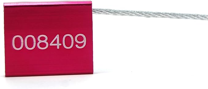 Leadseals 200 Red Steel Cable Seals Metal Security Tag Numbered Truck Trailer - Image 2
