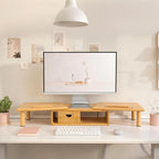 Dual Monitor Stand Riser with Drawer - Image 5