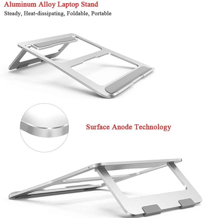 Laptop Stand, Aluminum Portable Foldable Laptop Support Stand Holder Desk Table - Image 2