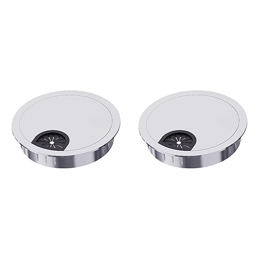 2 Pack Desk Grommet 2 Inch 50mm, Zinc Alloy Computer Desk Wire Hole Cover by Unknown