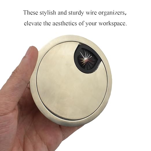 HAHIYO 1Pcs 3.15Inch/80mm Brushed Silver Zinc Alloy Desk Grommet Wire Grommet - Image 7
