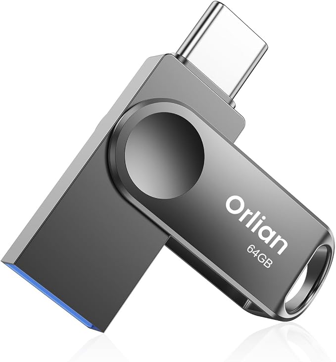 64GB USB C Flash Drive, Dual Drive USB 3.0 and Type C Thumb Drive Up to 110MB/s by Orlian