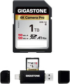 GIGASTONE 1TB SD Card with USB Type C Card Reader, 4K Camera Pro, A1 V30 U3 by Gigastone