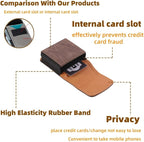 Universal Phone Holster Phone Pouch Case Belt Clip Belt Loops Card Slot Faux - Image 3
