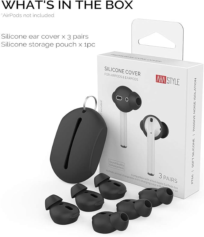 AhaStyle 3 Pairs AirPods Ear Tips Silicone Earbuds Cover Compatible - Image 8