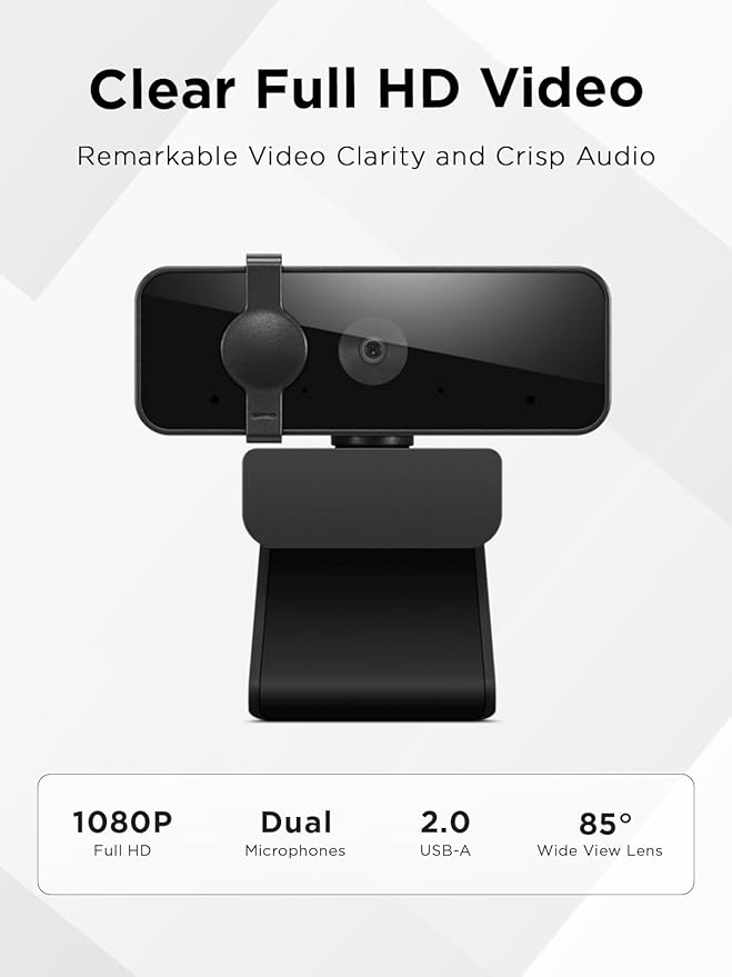 Lenovo Essential FHD Webcam Gen 2, Full HD, Dual Microphones, 85 Degree FOV - Image 4