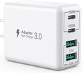 SCCVEE USB C Wall Charger, 40W 4-Port USB C Charger Block, Fast Charging Block by SCCVEE